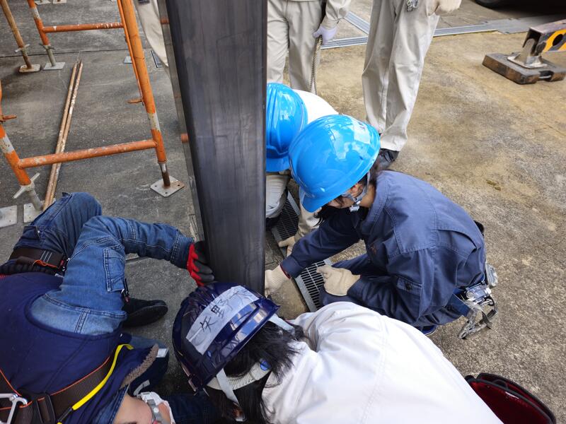 高校生鉄鋼架設実習に参加1